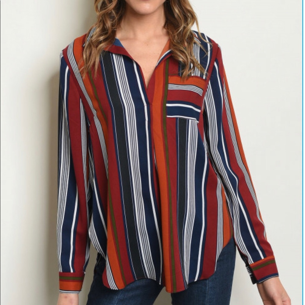Colorful Striped Long Sleeve Shirt